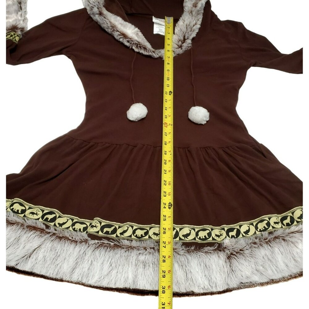 Sexy Eskimo Costume Halloween Dress Boot Covers Fur Trim Cosplay Womens L 10-12 - Picture 7 of 12